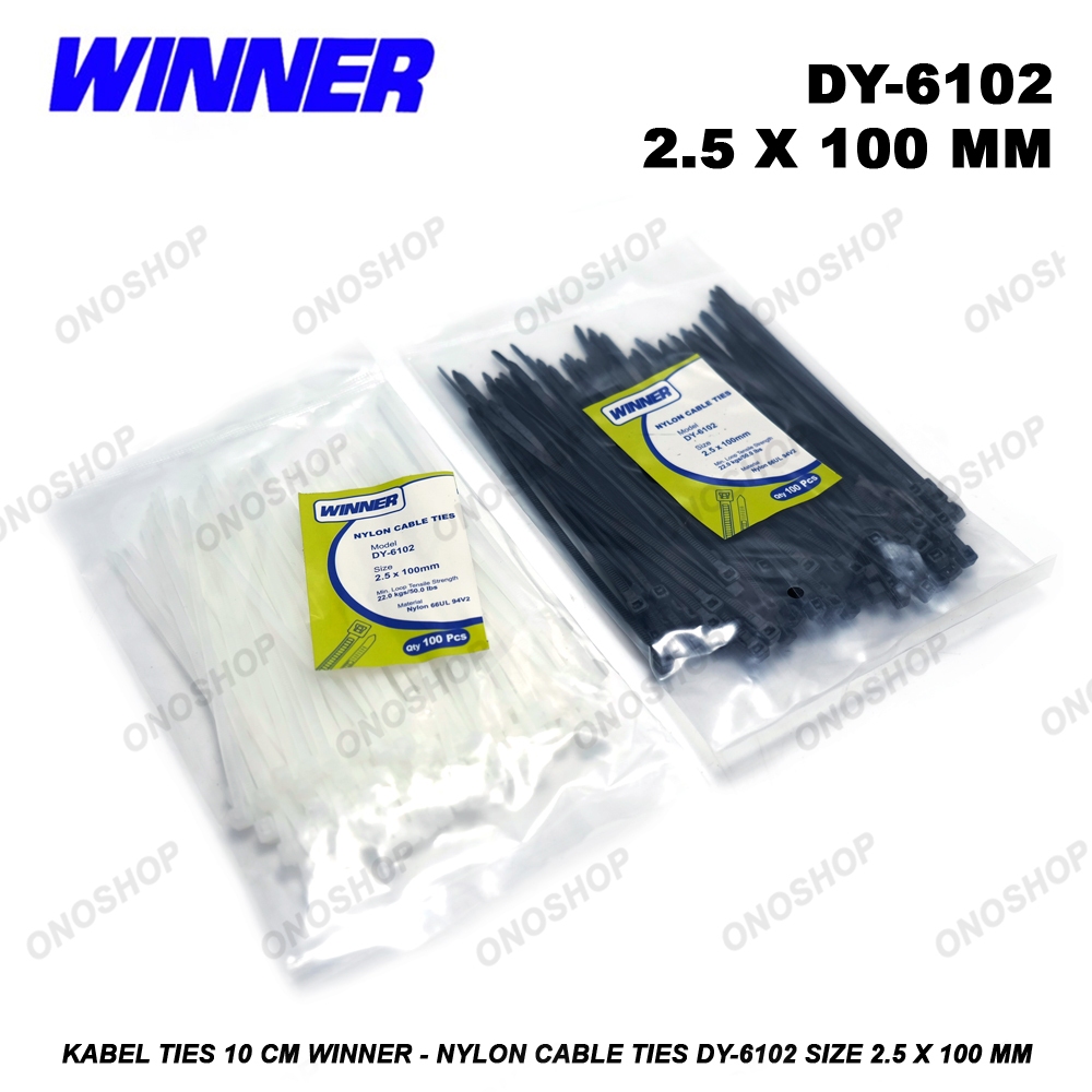 

Kabel Ties 10 cm Winner - Nylon Cable Ties DY-6102 Size 2.5 x 100 mm