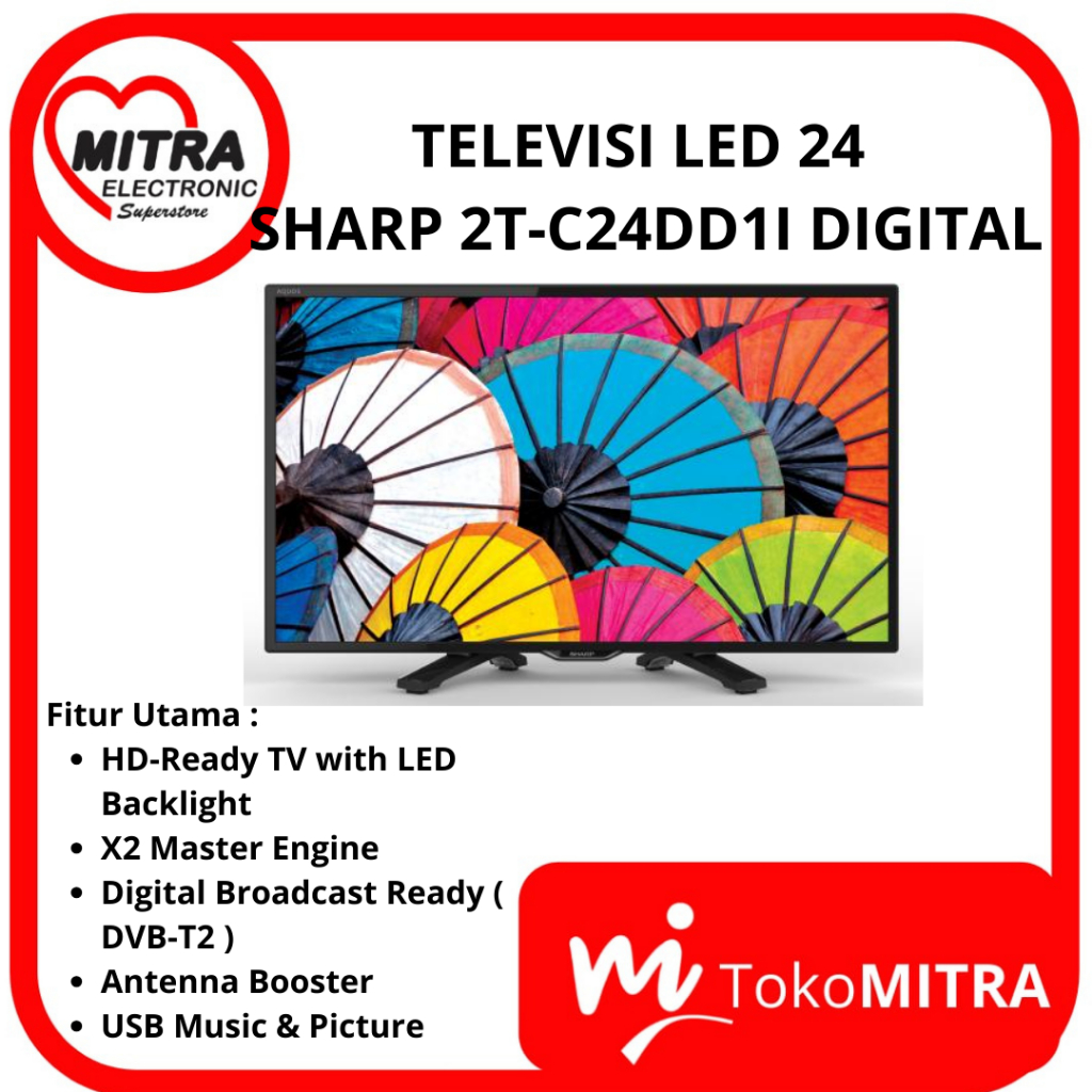 TELEVISI LED 24  SHARP 2T-C24DD1I DIGITAL