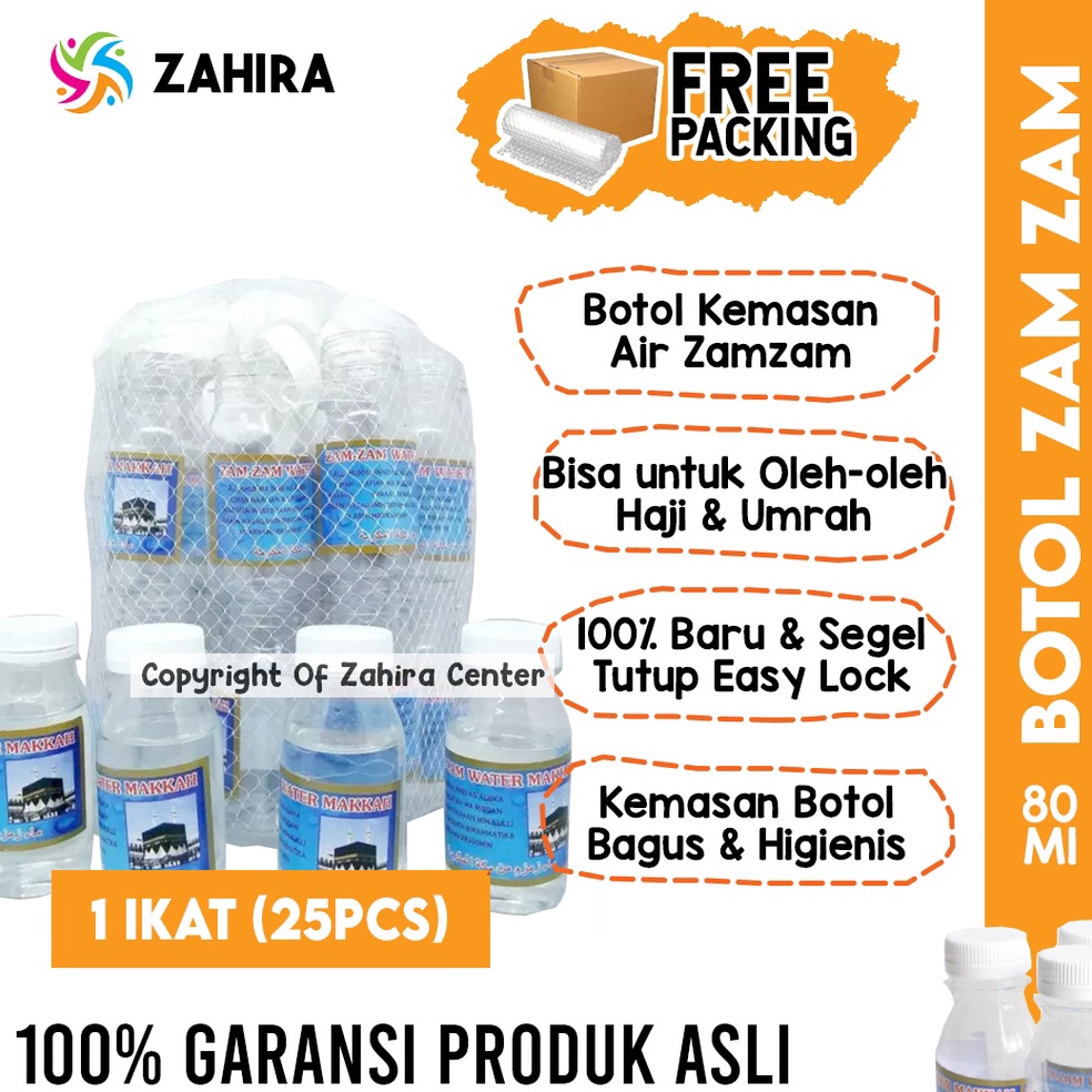 

Terlaris** 1 IKAT (25 PCS) Botol Kosong Untuk Air Zam zam 80ml Bersih & Higienis Untuk Oleh oleh Haji Umroh AraB 6348