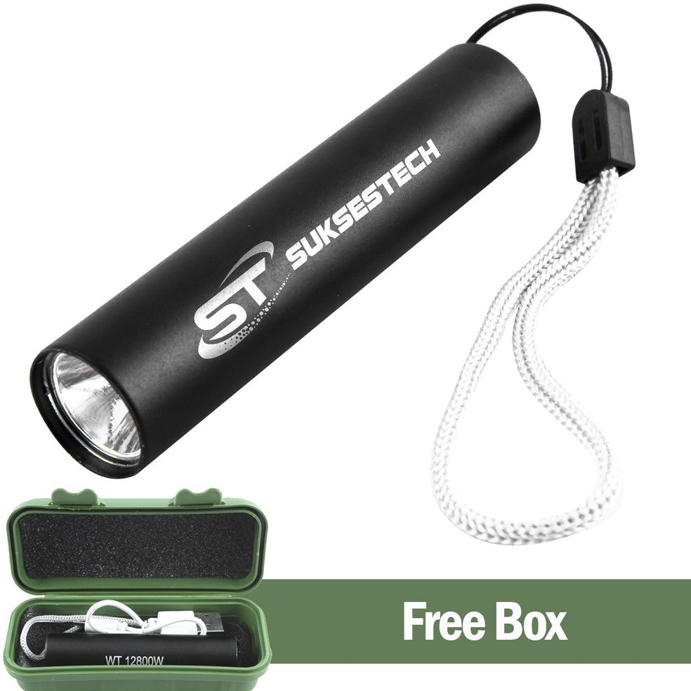 HO71 Suksestech Senter LED Rechargeable Free USB Box 517 63