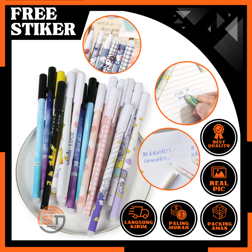 

1PCS Pulpen Gel Motif Bisa Dihapus Pena Karakter Lucu Hapus Peralatan Sekolah Kantor Erasable Pen Alat Tulis Ballpoin A065