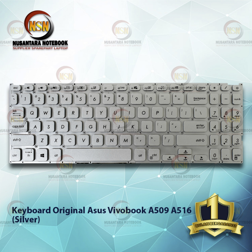 Keyboard Original Laptop Asus Vivobook A509 A516 Backlight (Silver)