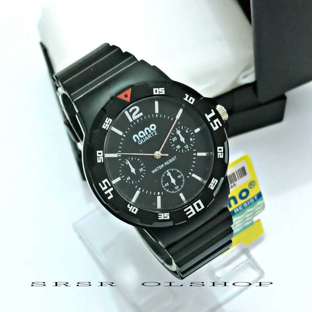 jam tangan sport pria tali karet tahan air jam tangan analog pria strap rubber anti air crono off