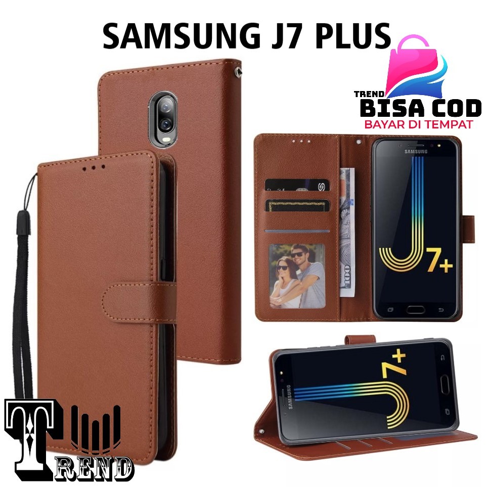 FLIP COVER SAMSUNG J7 PLUS LEATHER CASE FLIP SAMSUNG J7 PLUS