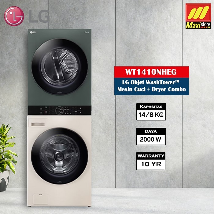 LG WT1410NHEG Objet WashTower™ Mesin Cuci 14 kg / Dryer 10 kg
