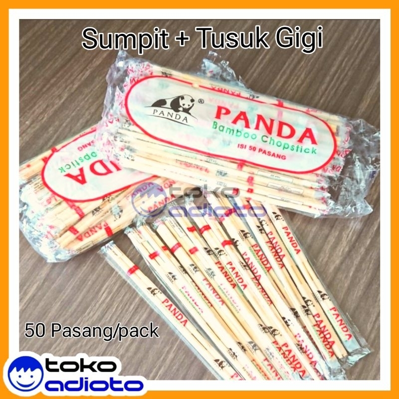 Sumpit Panda + Tusuk Gigi Cap Panda / Sumpit Steril / Sumpit + Tusuk Gigi / Toothpick