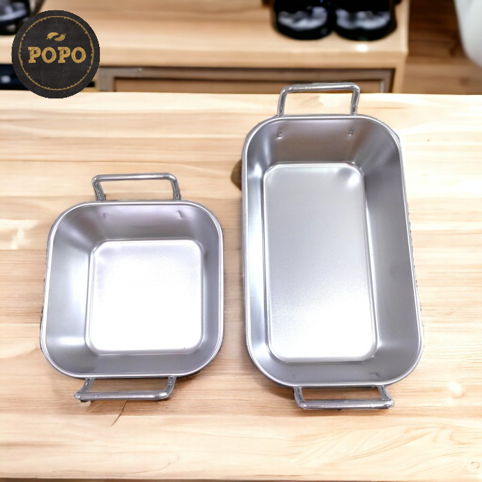 PIRING MANGKOK STAINLESS BAK SEGI MINI LOYANG TRAY PIRING SAJI SNACK
