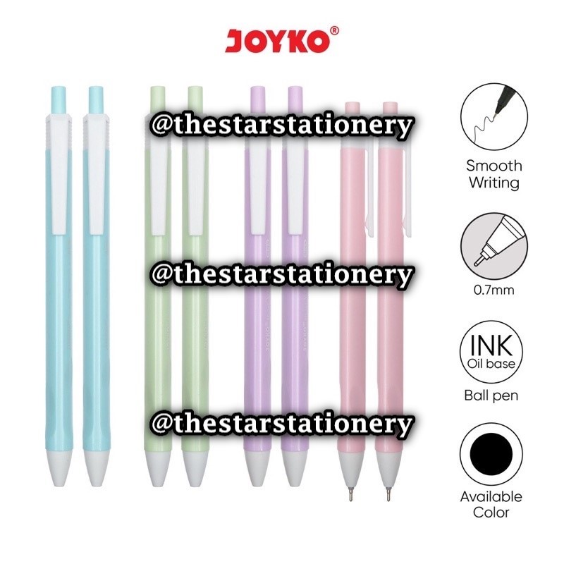 

(1 Biji) GROSIR Bolpen Joyko BP-342 Vokus Pastel 0.7 mm Ball Pen / Pulpen Pena Joyko BP 342 (1 Biji)