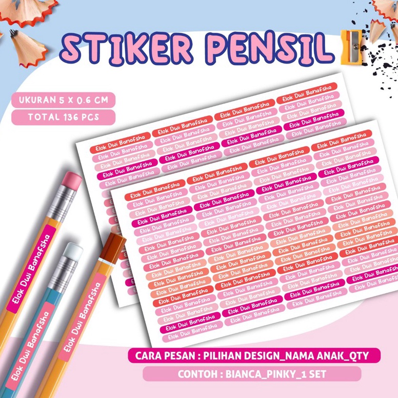 

Kekinian.. Stiker Pensil Waterproof isi 136 pcs / STIKER LABEL NAMA / LABEL NAMA / STIKER NAMA / STIKER WATERPROOF / STIKER LABEL PENSIL / STIKER PENSIL / STIKER PULPEN /STIKER WARNA WARNI / STIKER WARNA JA8