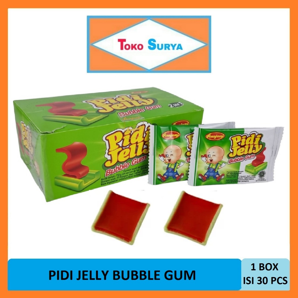 

Pidi Jelly Bubble Gum Ranjani Permen Karet Jeli Semangka 30 Pcs x 5 Gr