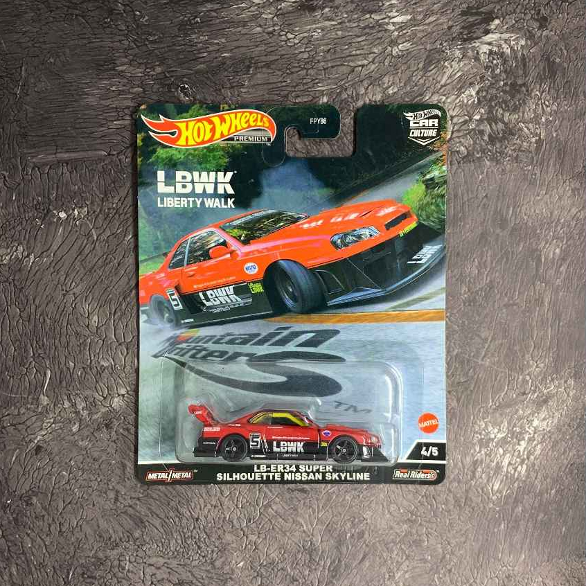 Hot Wheels  LB ER34 Super Silhouette Nissan Skyline LBWK red Mountain Drifters