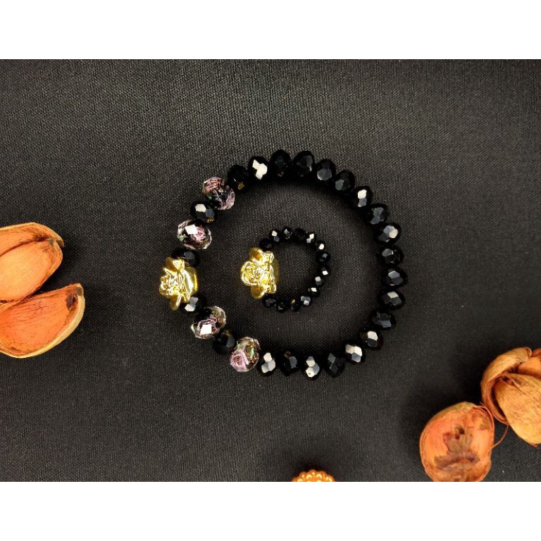 REKOMENDASI Gelang dan Cincin Manik Kristal Bunga