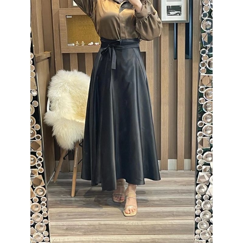 Galeri Rok Midi Korean style//Rok Lilit tali Korea style// Rok Wanita Korean style// Rok satin//Rok 