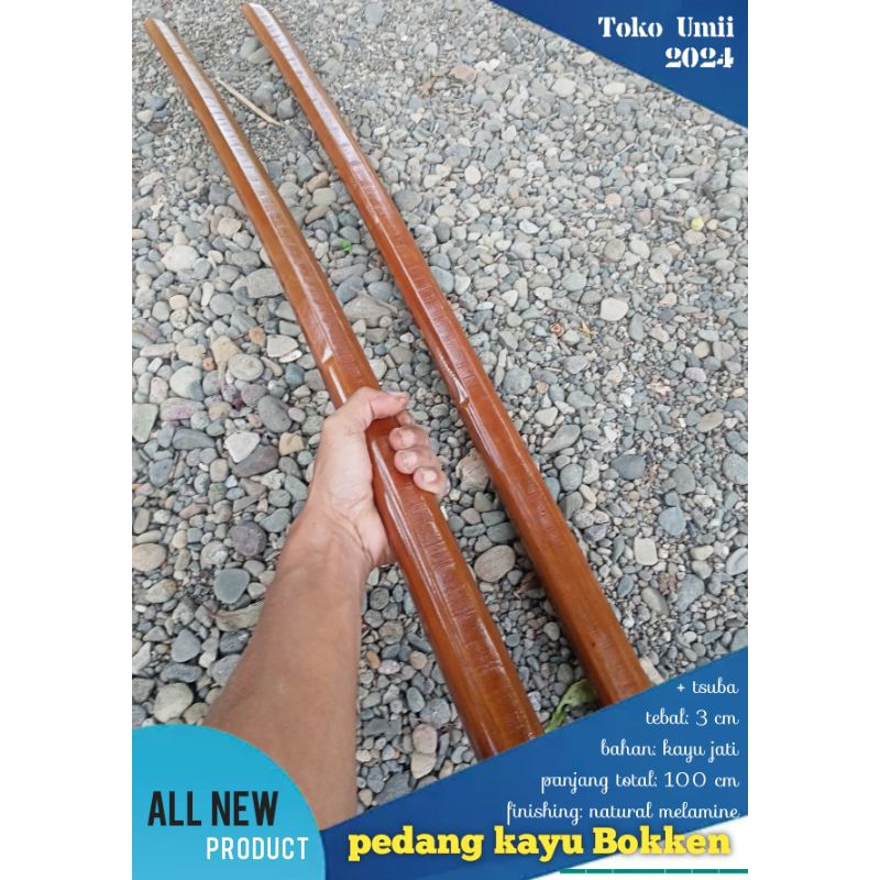 mainan pedang kayu bokken mahoni