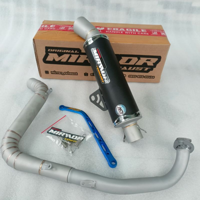 Knalpot Racing Samlong Sanblas Mirror Exhaust Aerox Nmax new / old