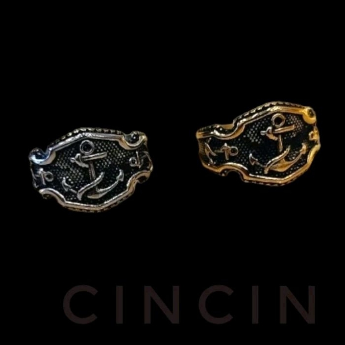 Cincin Jangkar Pria Vintage TNT