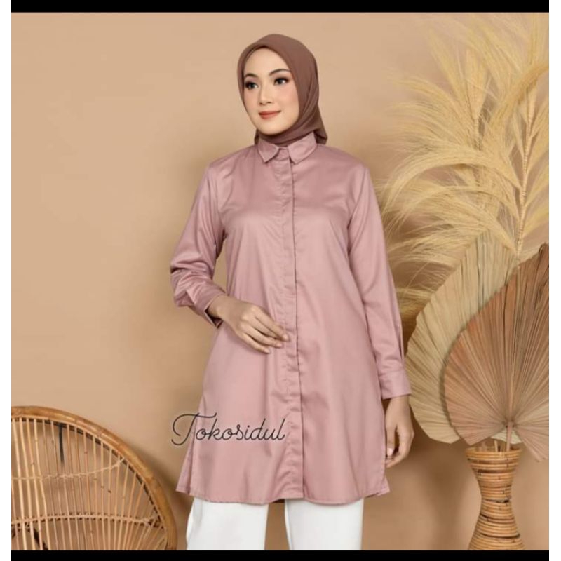 Tunik wanita terbaru 2026 toyobo premium modern simpel elegan Tunik putih