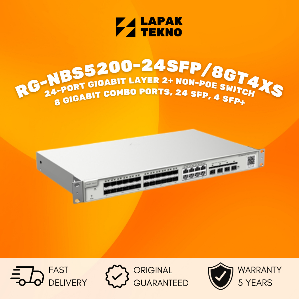 RG-NBS5200-24SFP/8GT4XS Ruijie Reyee L2+ 24 Port Managed Switch