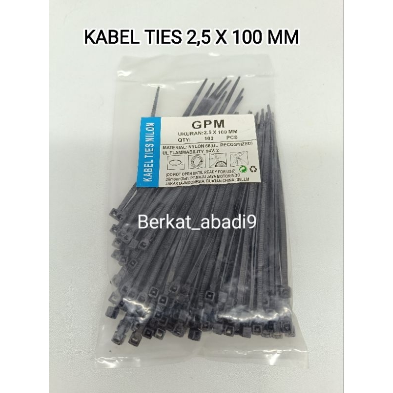 

1bungkus ( 100pcs ) Kabel Ties Ukuran 2,5 x 100 MM