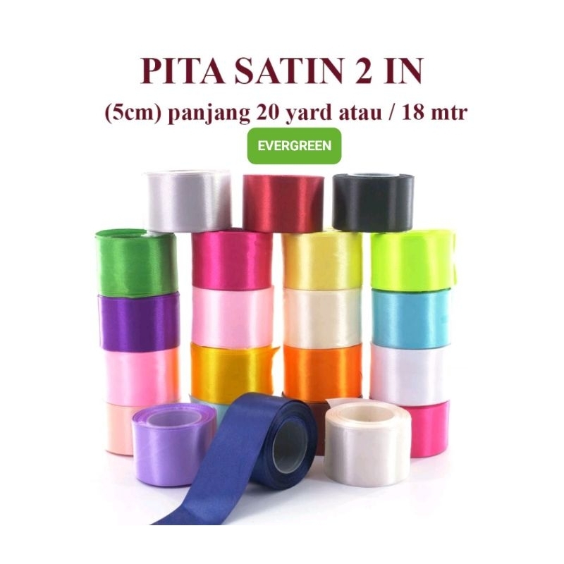 

ROLL PITA SATIN 2 inch | Pita Satin 5 cm Pita warna Pita Kado PITA Satin 2inch Pita Satin 2