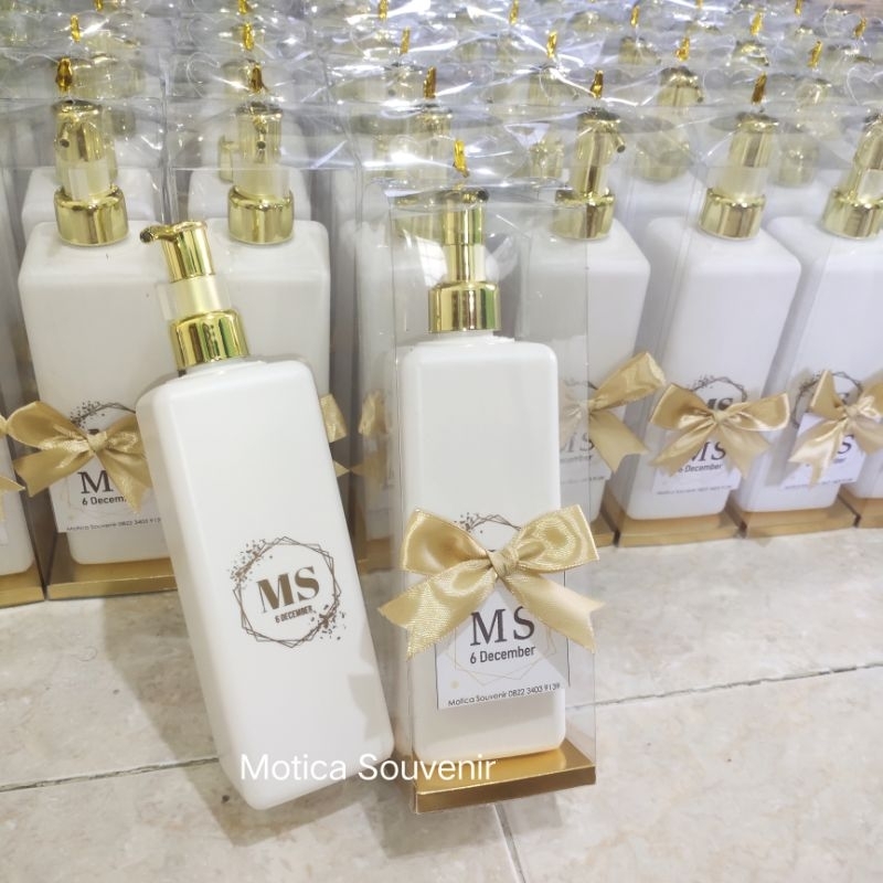 Souvenir Pump Kotak 500ml doff Botol Sabun Sampo Dispenser Sabun Mika Sablon