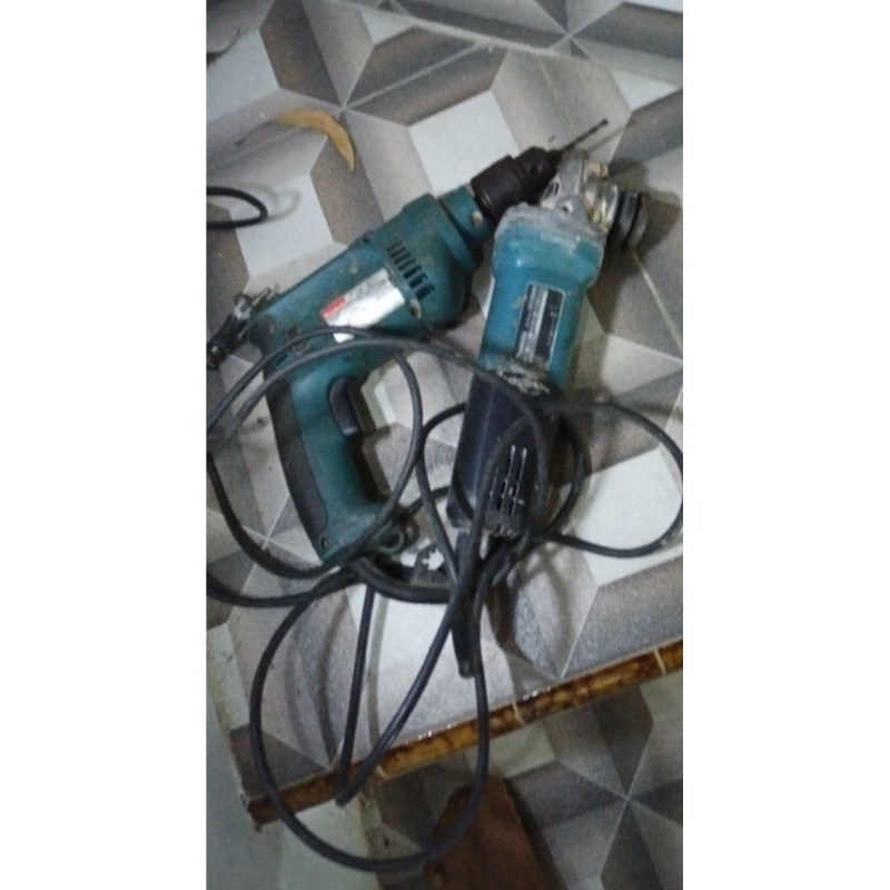 Bor makita HP 1620  16 mm Grinda makita 9558NB  5 inch