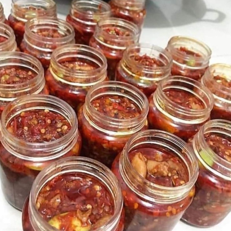 

[✡Q65➤] Sambal Cumi 200 Gram Kemasan Sambal Enak Gurih Manis Pedas Sunshine