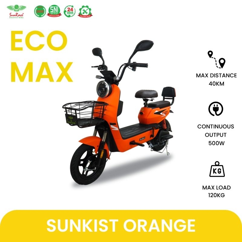 Sun Race Sepeda LISTRIK eco max (khusus Sidoarjo Surabaya Gersik Mojokerto)