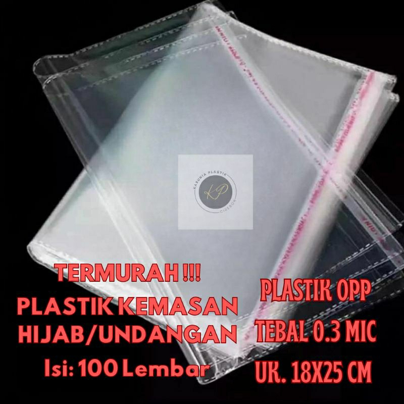 

PLASTIK OPP UNDANGAN 18X25 CM TEBAL 0.3 PLASTIK OPP LEM DOUBLE SEAL