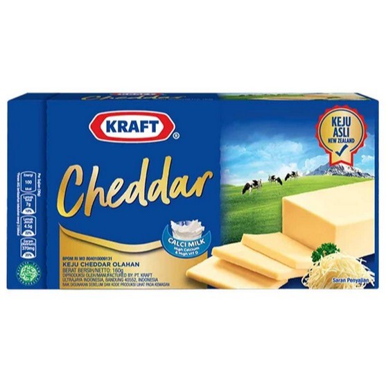 

KRAFT KEJU CHEDDAR 160GR | KEJU ASLI DARI SUSU ZEALAND