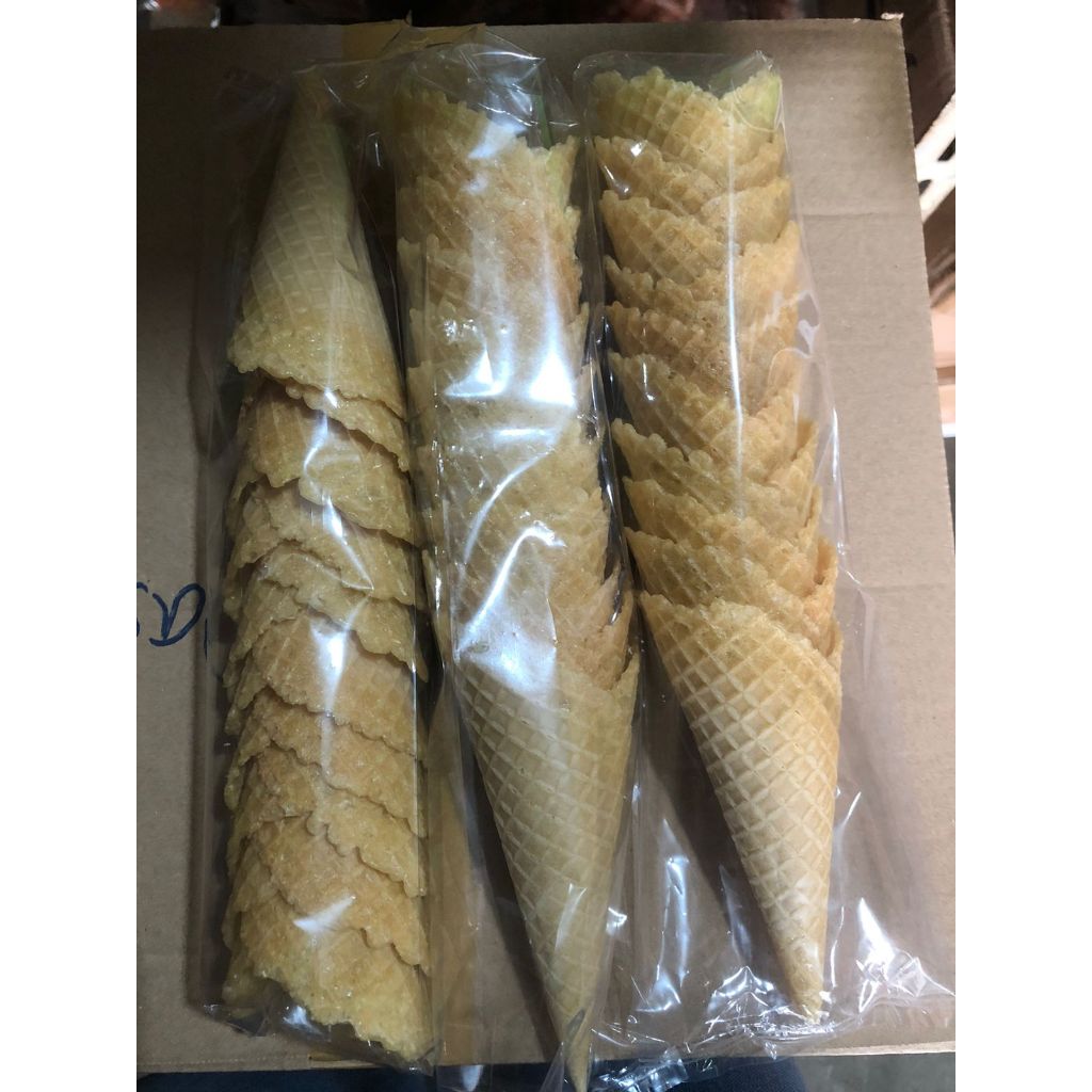 1 DUS isi 250 pcs Waffle Cone es krim MIXUE kon es krim wafle manis