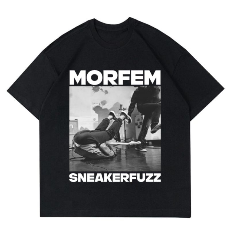 KAOS MORFEM SNEAKERFUZZ BAJU BAND METAL MERCH TSHIRT TEE LOKAL BINAR WAJAH SEBAYA TERSESAT DI ANTARI