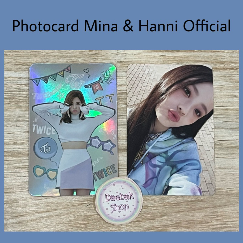 Photocard Mina tt tcl 1 hologram holo twice pc hanni weverse attention nwjns new jeans pout