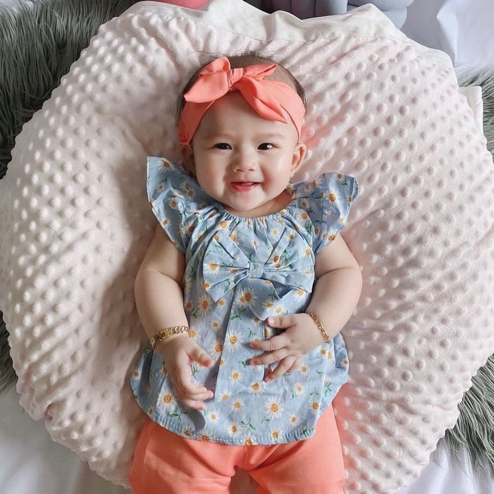 TERBARU GROSIR KLIK 4 KALI HELIA CLOWN SUIT Baju Setelan Bunga Pergi Lucu Fashion Anak Bayi Perempua