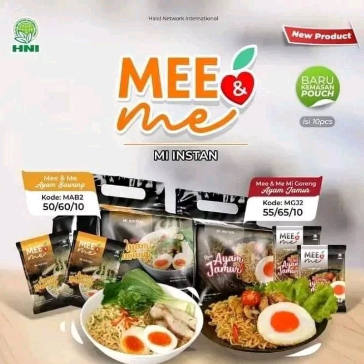 

MEE&ME HNI Isi 10 pcs || Mi Instan Goreng Ayam Jamur dan Kuah Ayam Bawang