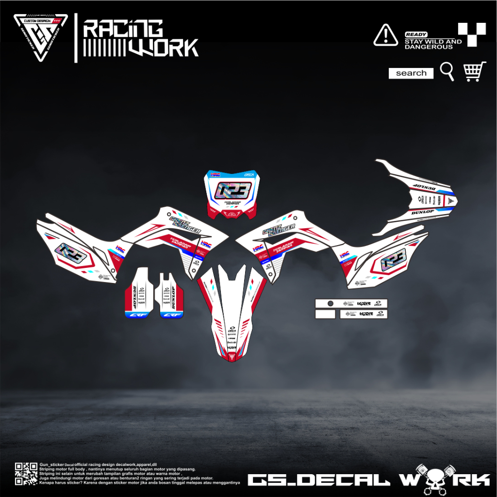 DECAL CRF 150 L HOLOGRAM DECAL MOTOR CROS CRF FULL BODY