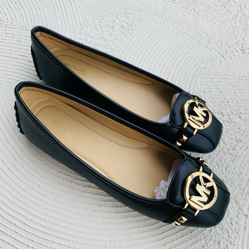 MK Michael Kors Fulton Black stud flat