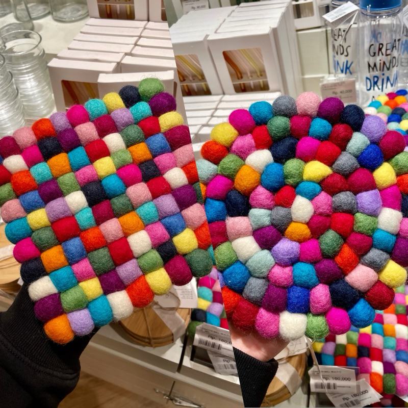 [FLYING TIGER] Ecclectic Coaster Felt Ball | Tatakan Flanel