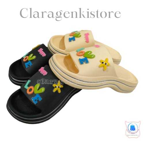Gosome Sandal Fuji Jelly Wedges Wanita Dewasa Pin Jibbitz Happy Trending Viral Type 635 / Sendal Per