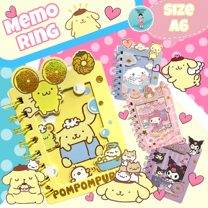 

Notebook Buku Tulis Ring Spiral A5/Memo Catatan Note Book/Memo Sanrio/Notebook Ring Cinnamonroll Kuromi Melody Pompompurin/Notebook Buku Harian Anak Fancy Notes Buku Spiral Anak Buku Diary Buku Dairy Anak Karakter Memo Anak/Diary Kecil Lembaran