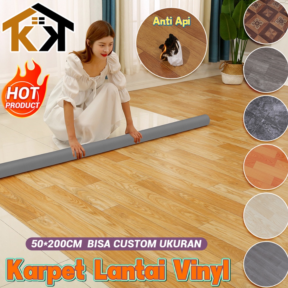 Sale.. (KK) KARPET LANTAI VINYL PLASTIK IMPORT KOREA/KARPET LANTAI PREMIUM 50CM x 200CM (1m²) TEBAL 