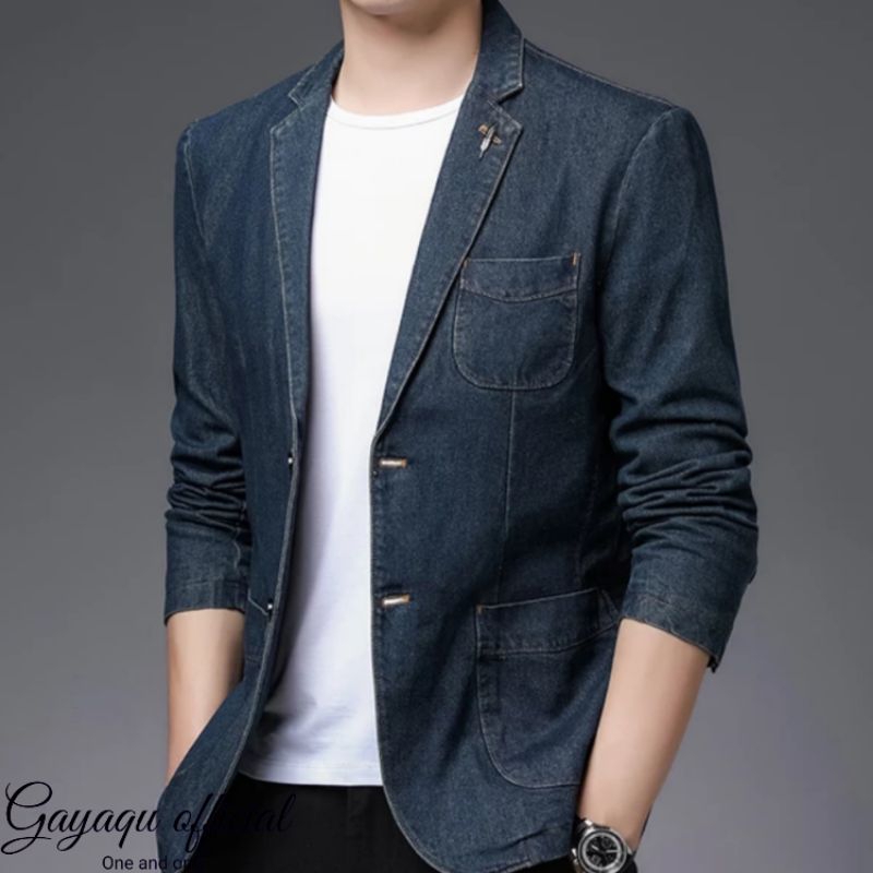 Jas denim pria slimfit/outft pria/blazer pria denim