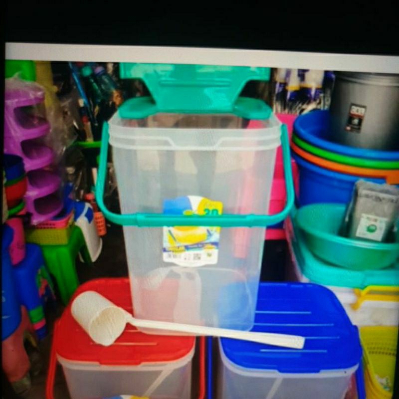 Tempat Air Free + Gayung Toples sirup 30L - Akuarium Es - Aquarium Es Buah Plastik 30 Liter - PM