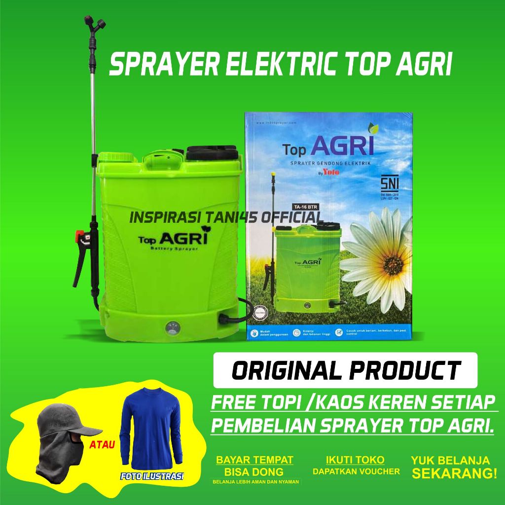 Tangki Sprayer Top Agri Electric 16 liter Original/Tangki Penyemprot Tanaman Elektrik 16 liter