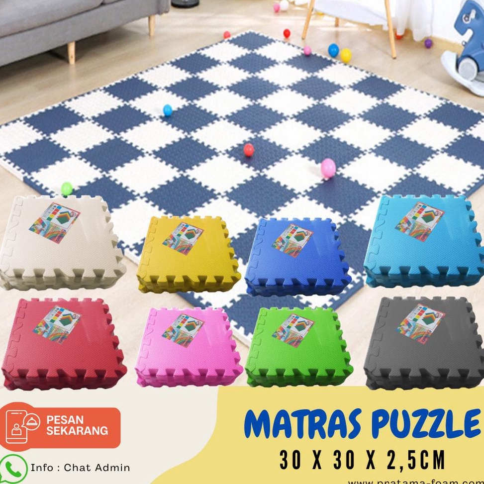 Terlaris.. Karpet Matras Eva Foam TEBAL 2,5CM / Matras Puzzle / Alas Lantai Bermain Anak 30x30cm