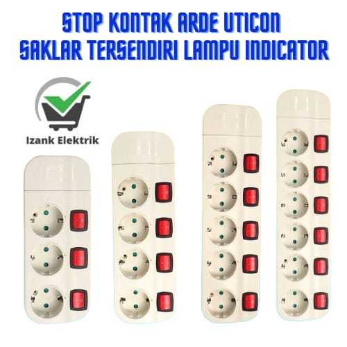 STOP KONTAK ARDE 3/4/5/6 LUBANG TERMINAL KONTAK KUNINGAN + SAKLAR TANPA KABEL UTICON STOP KONTAK UTI