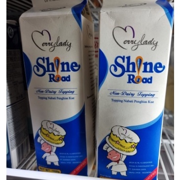

[COD EC81] Shine road whipping cream non dairy whip topping nabati merry lady 1lt 7v77s
