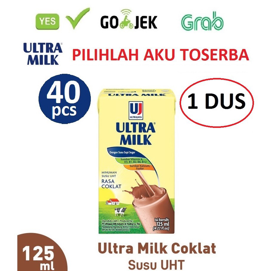 

[Produk 0H63] Susu Ultra Coklat (Cokelat) 125 ml - (1 DUS ISI 40 pcs) Diskon