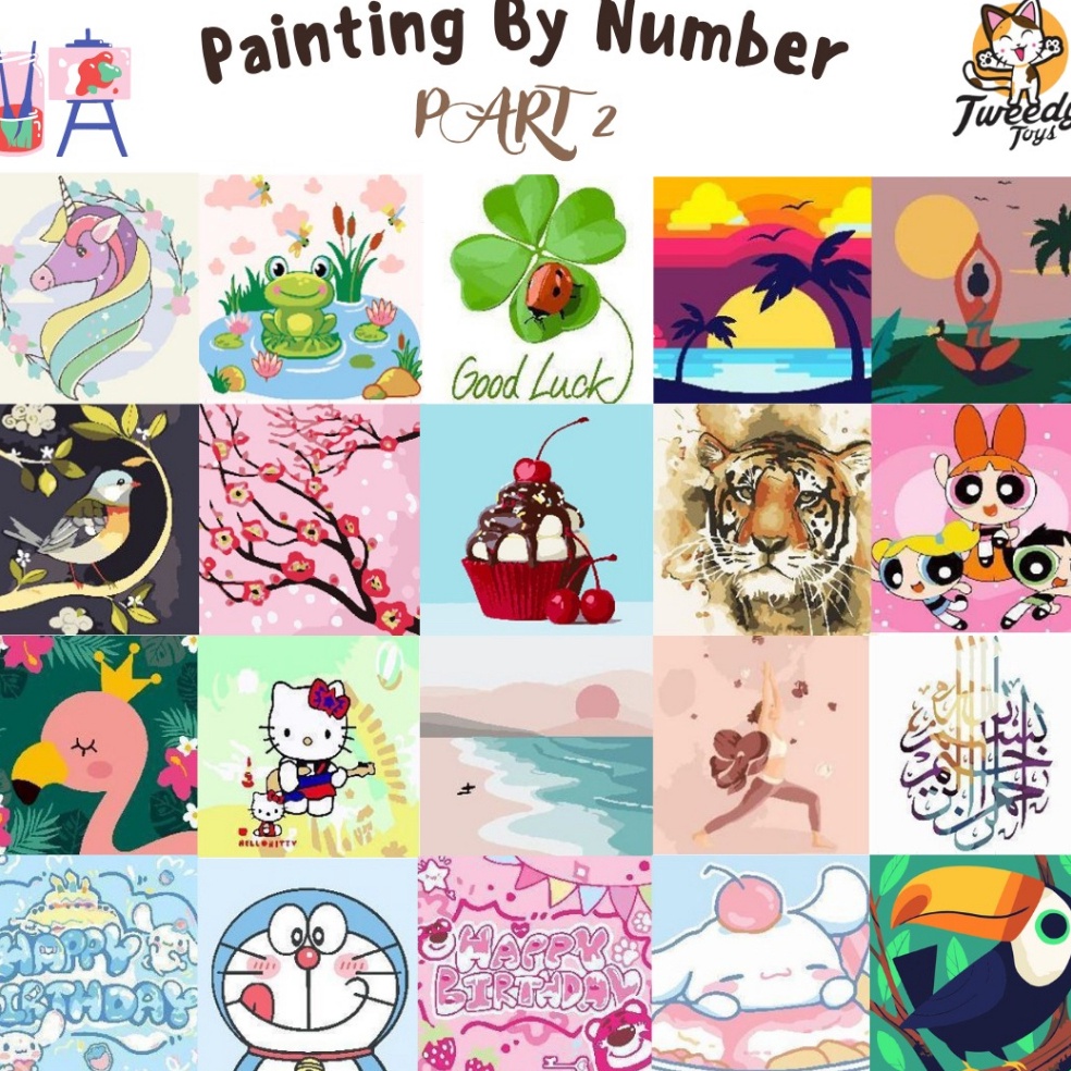 

[WYY52] TweedyToys - Paint By Number Children Canvas Painting / Set Kanvas Lukis Anak / Part 2 Terlarisss ¯