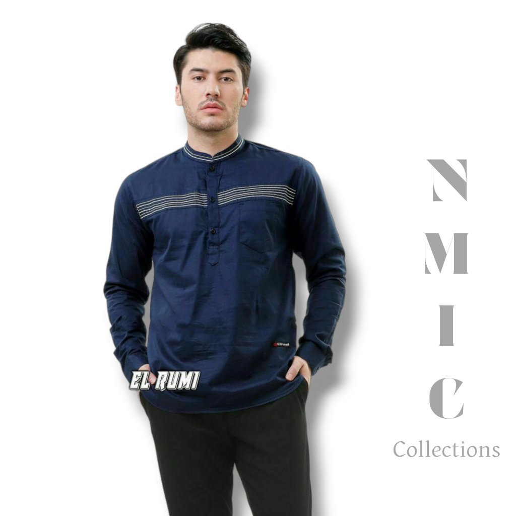Kemeja Koko MH Benang Lengan Panjang Premium // Baju Muslim Pria